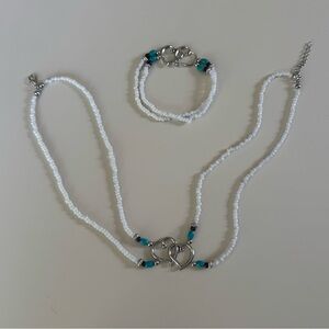 SHEIN White and Blue Necklace Elegant Jewelry